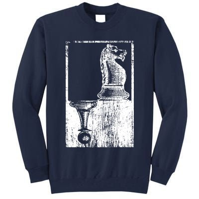 Vintage Pawn And Knight Shadow Chess Tall Sweatshirt