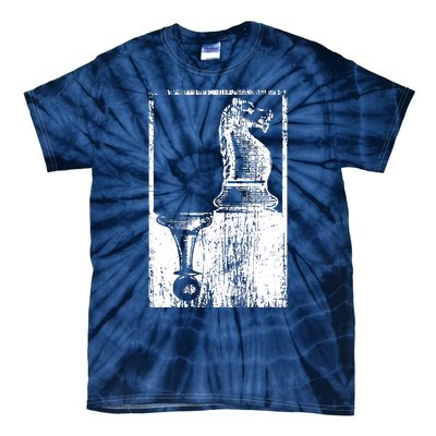 Vintage Pawn And Knight Shadow Chess Tie-Dye T-Shirt