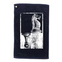 Vintage Pawn And Knight Shadow Chess Golf Towel