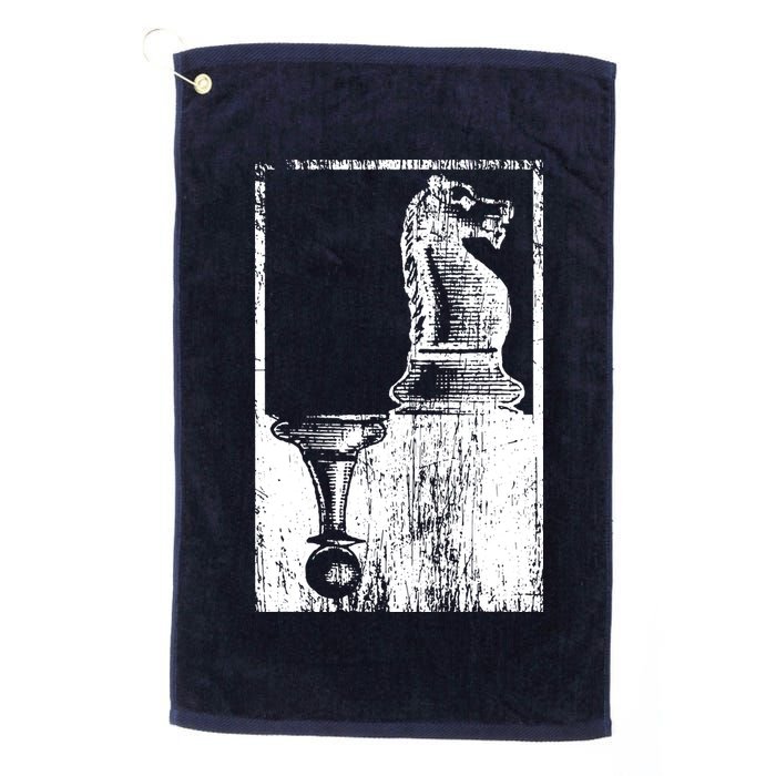 Vintage Pawn And Knight Shadow Chess Golf Towel