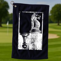 Vintage Pawn And Knight Shadow Chess Golf Towel