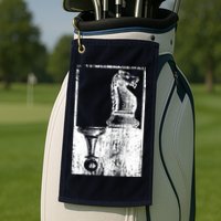 Vintage Pawn And Knight Shadow Chess Golf Towel