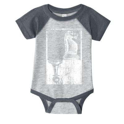 Vintage Pawn And Knight Shadow Chess Infant Baby Jersey Bodysuit