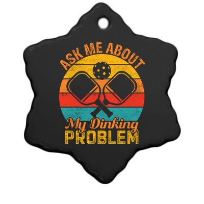 Vintage Pickleball Ask Me About My Pickleball Gift Ceramic Star Ornament