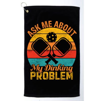 Vintage Pickleball Ask Me About My Pickleball Gift Golf Towel