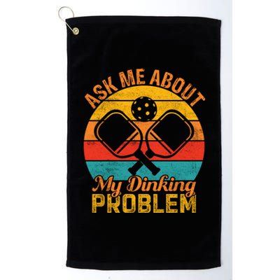 Vintage Pickleball Ask Me About My Pickleball Gift Platinum Collection Golf Towel