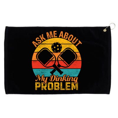 Vintage Pickleball Ask Me About My Pickleball Gift Grommeted Golf Towel