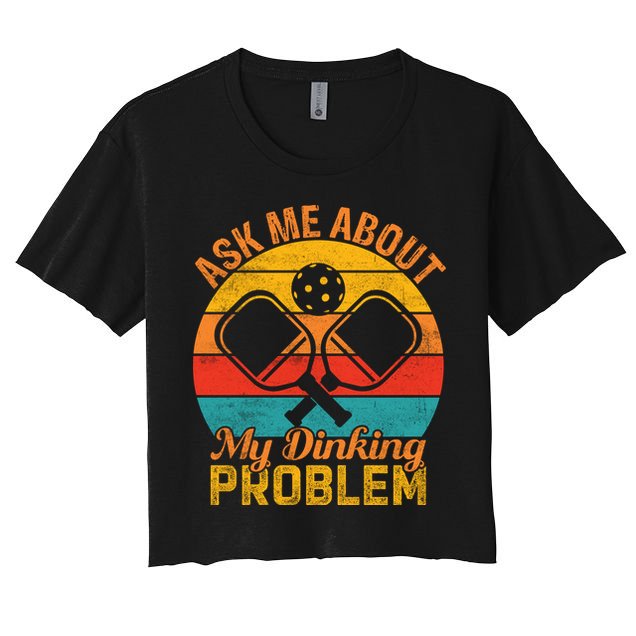 Vintage Pickleball Ask Me About My Pickleball Gift Crop Top