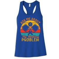 Vintage Pickleball Ask Me About My Pickleball Gift Women's Racerback Tank