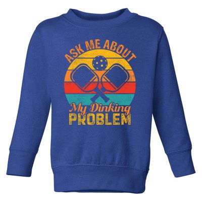 Vintage Pickleball Ask Me About My Pickleball Gift Toddler Sweatshirt