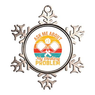 Vintage Pickleball Ask Me About My Pickleball Gift Metallic Star Ornament