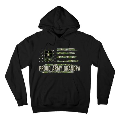 Vintage Proud Army Grandpa Camo American Flag Veteran Gift Hoodie