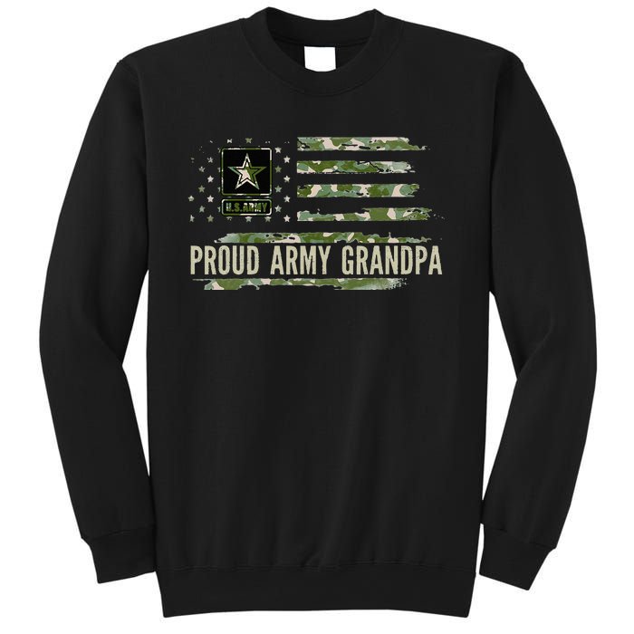 Vintage Proud Army Grandpa Camo American Flag Veteran Gift Sweatshirt