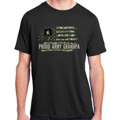 Vintage Proud Army Grandpa Camo American Flag Veteran Gift Adult ChromaSoft Performance T-Shirt