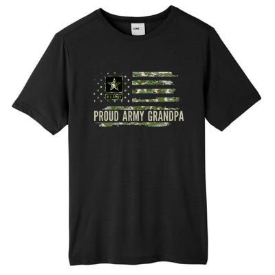 Vintage Proud Army Grandpa Camo American Flag Veteran Gift Tall Fusion ChromaSoft Performance T-Shirt