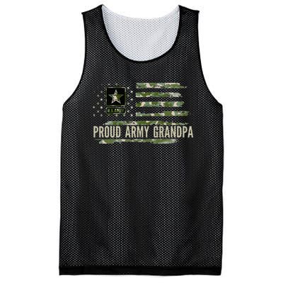 Vintage Proud Army Grandpa Camo American Flag Veteran Gift Mesh Reversible Basketball Jersey Tank