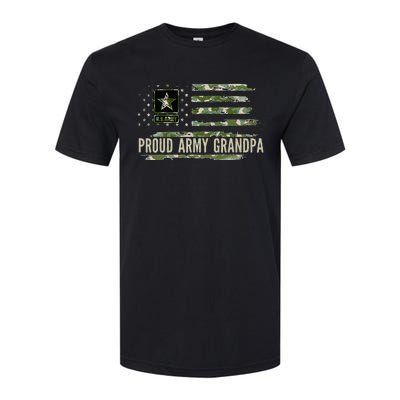 Vintage Proud Army Grandpa Camo American Flag Veteran Gift Softstyle CVC T-Shirt