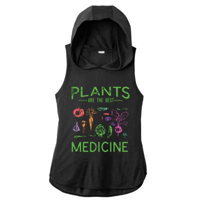 Vegan Plants Are The Best Medicine WFPBD Plant Based Ladies PosiCharge Tri-Blend Wicking Draft Hoodie Tank