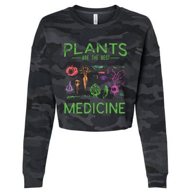 Vegan Plants Are The Best Medicine WFPBD Plant Based Cropped Pullover Crew