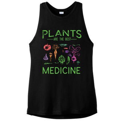 Vegan Plants Are The Best Medicine WFPBD Plant Based Ladies PosiCharge Tri-Blend Wicking Tank