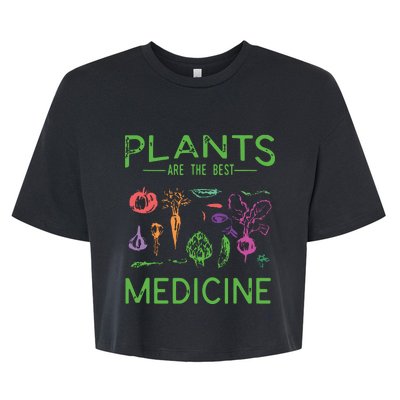 Vegan Plants Are The Best Medicine WFPBD Plant Based Bella+Canvas Jersey Crop Tee