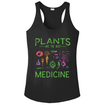 Vegan Plants Are The Best Medicine WFPBD Plant Based Ladies PosiCharge Competitor Racerback Tank