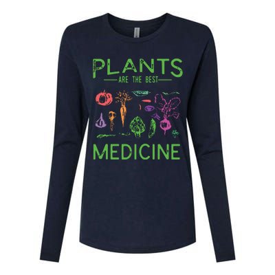 Vegan Plants Are The Best Medicine WFPBD Plant Based Womens Cotton Relaxed Long Sleeve T-Shirt