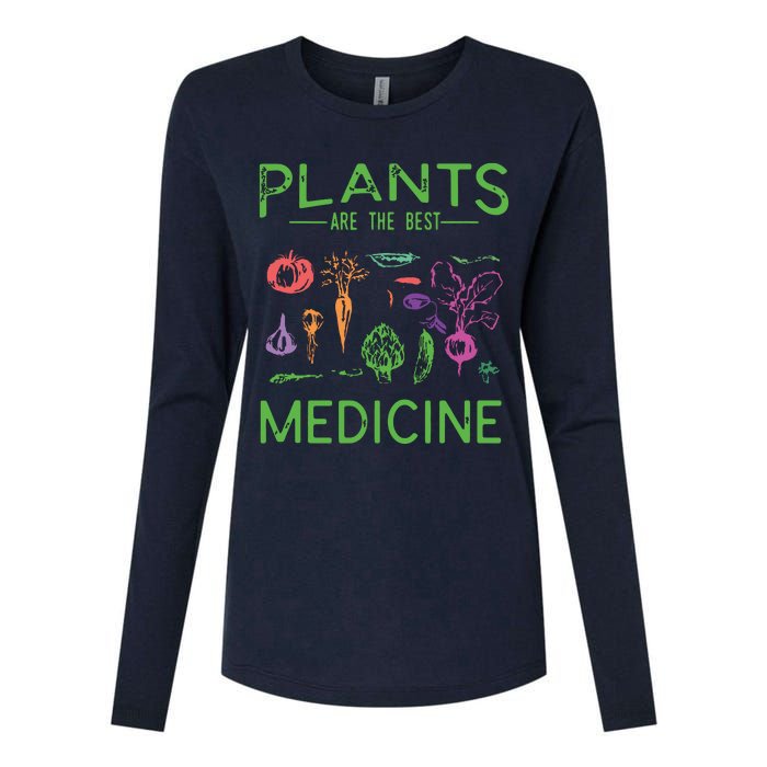 Vegan Plants Are The Best Medicine WFPBD Plant Based Womens Cotton Relaxed Long Sleeve T-Shirt