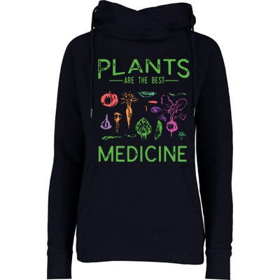 Vegan Plants Are The Best Medicine WFPBD Plant Based Womens Funnel Neck Pullover Hood