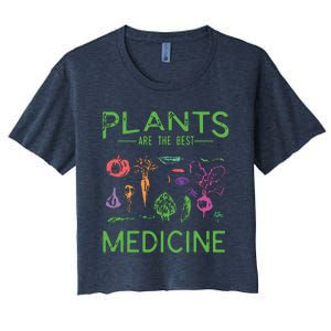 Vegan Plants Are The Best Medicine WFPBD Plant Based Women's Crop Top Tee