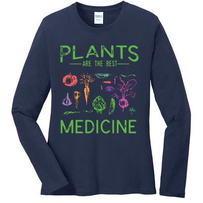 Vegan Plants Are The Best Medicine WFPBD Plant Based Ladies Long Sleeve Shirt