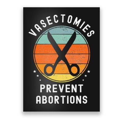 Vasectomies Prevent Abortions Retro Pro Choice Funny Novelty Poster