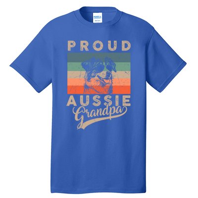 Vintage Proud Aussie Dog Grandpa Dog Owner FatherS Day Xmas Gift Tall T-Shirt