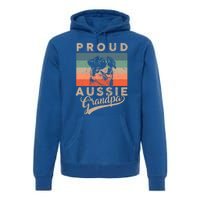 Vintage Proud Aussie Dog Grandpa Dog Owner FatherS Day Xmas Gift Premium Hoodie