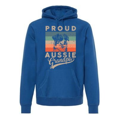 Vintage Proud Aussie Dog Grandpa Dog Owner FatherS Day Xmas Gift Premium Hoodie