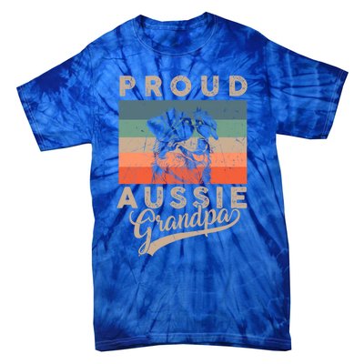 Vintage Proud Aussie Dog Grandpa Dog Owner FatherS Day Xmas Gift Tie-Dye T-Shirt