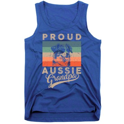 Vintage Proud Aussie Dog Grandpa Dog Owner FatherS Day Xmas Gift Tank Top