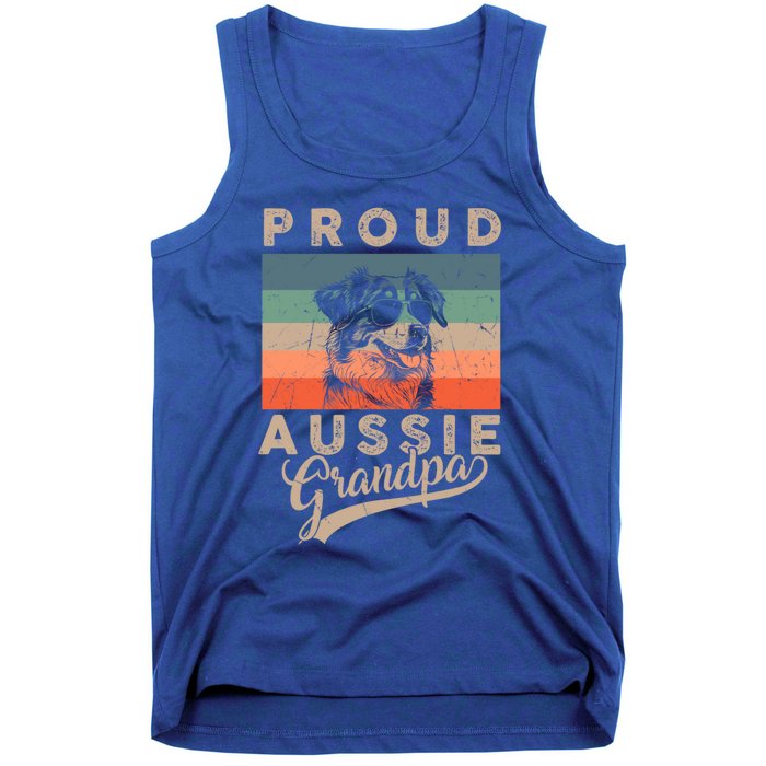 Vintage Proud Aussie Dog Grandpa Dog Owner FatherS Day Xmas Gift Tank Top