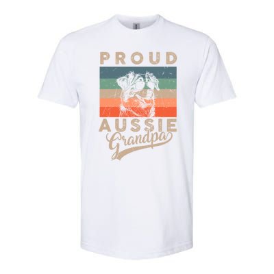 Vintage Proud Aussie Dog Grandpa Dog Owner FatherS Day Xmas Gift Softstyle CVC T-Shirt