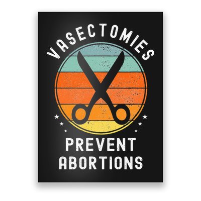 Vasectomies Prevent Abortions Retro Pro Choice Funny Novelty Poster
