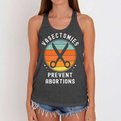 Vasectomies Prevent Abortions Retro Pro Choice Funny Novelty Women's Knotted Racerback Tank