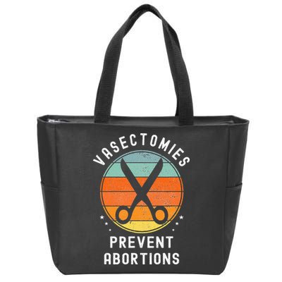 Vasectomies Prevent Abortions Retro Pro Choice Funny Novelty Zip Tote Bag