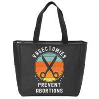 Vasectomies Prevent Abortions Retro Pro Choice Funny Novelty Zip Tote Bag