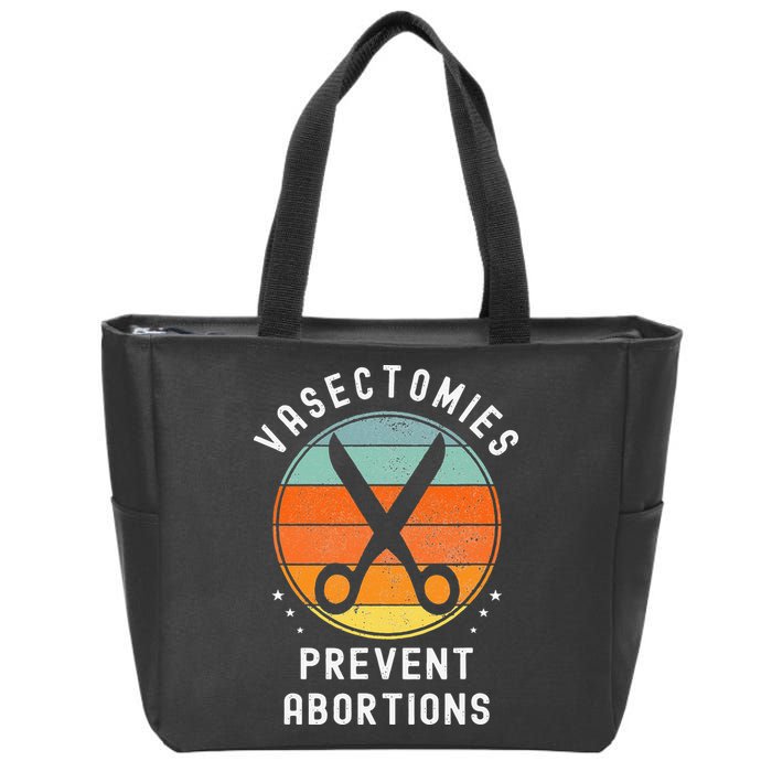 Vasectomies Prevent Abortions Retro Pro Choice Funny Novelty Zip Tote Bag