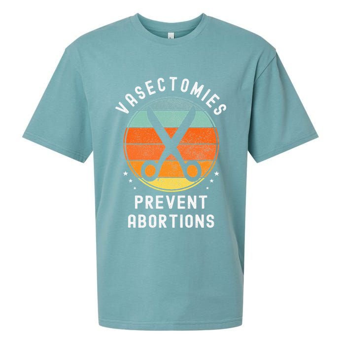 Vasectomies Prevent Abortions Retro Pro Choice Funny Novelty Sueded Cloud Jersey T-Shirt