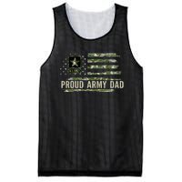 Vintage Proud Army Dad Camo American Flag Veteran Gift Mesh Reversible Basketball Jersey Tank