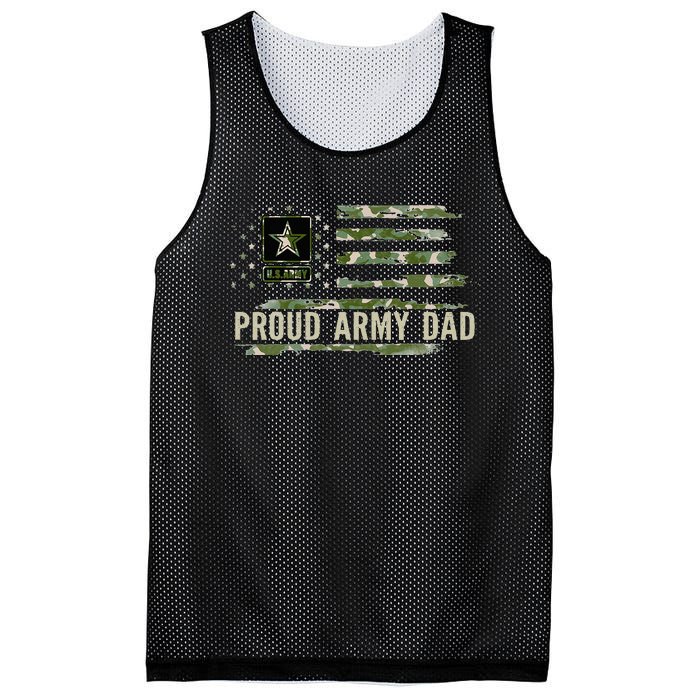 Vintage Proud Army Dad Camo American Flag Veteran Gift Mesh Reversible Basketball Jersey Tank