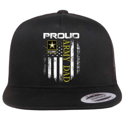 Vintage Proud Army Dad With American Flag Gift Flatbill Hat