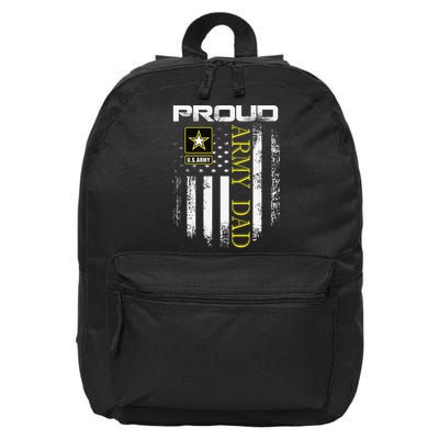 Vintage Proud Army Dad With American Flag Gift 16 in Basic Backpack