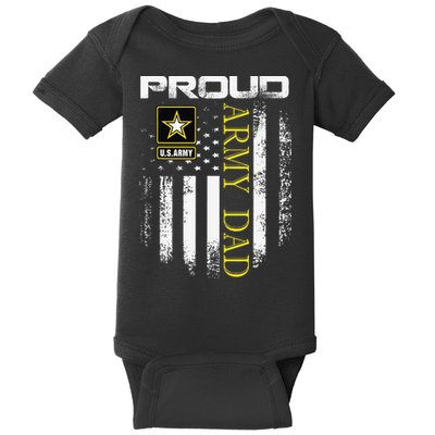Vintage Proud Army Dad With American Flag Gift Baby Bodysuit